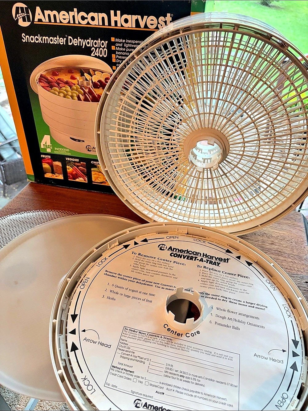 American Harvest Snackmaster Dehydrator 2400 Convert-A-Tray ACCESSORIES ONLY